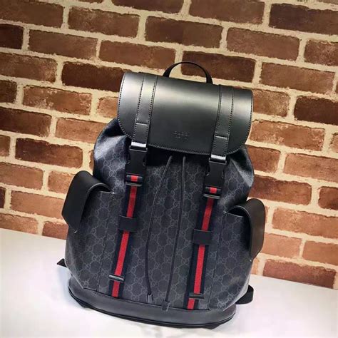 fake gucci gg supreme backpack|black gucci backpack for men.